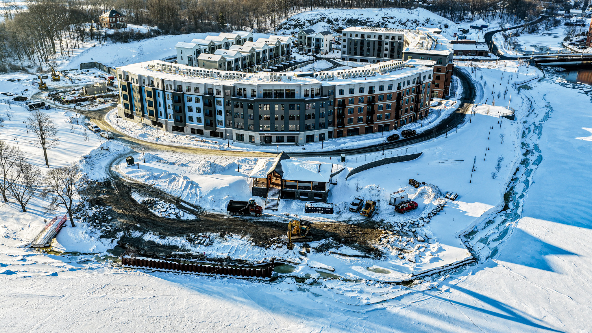 The waterfront development site from the north looking south on February 26 2026