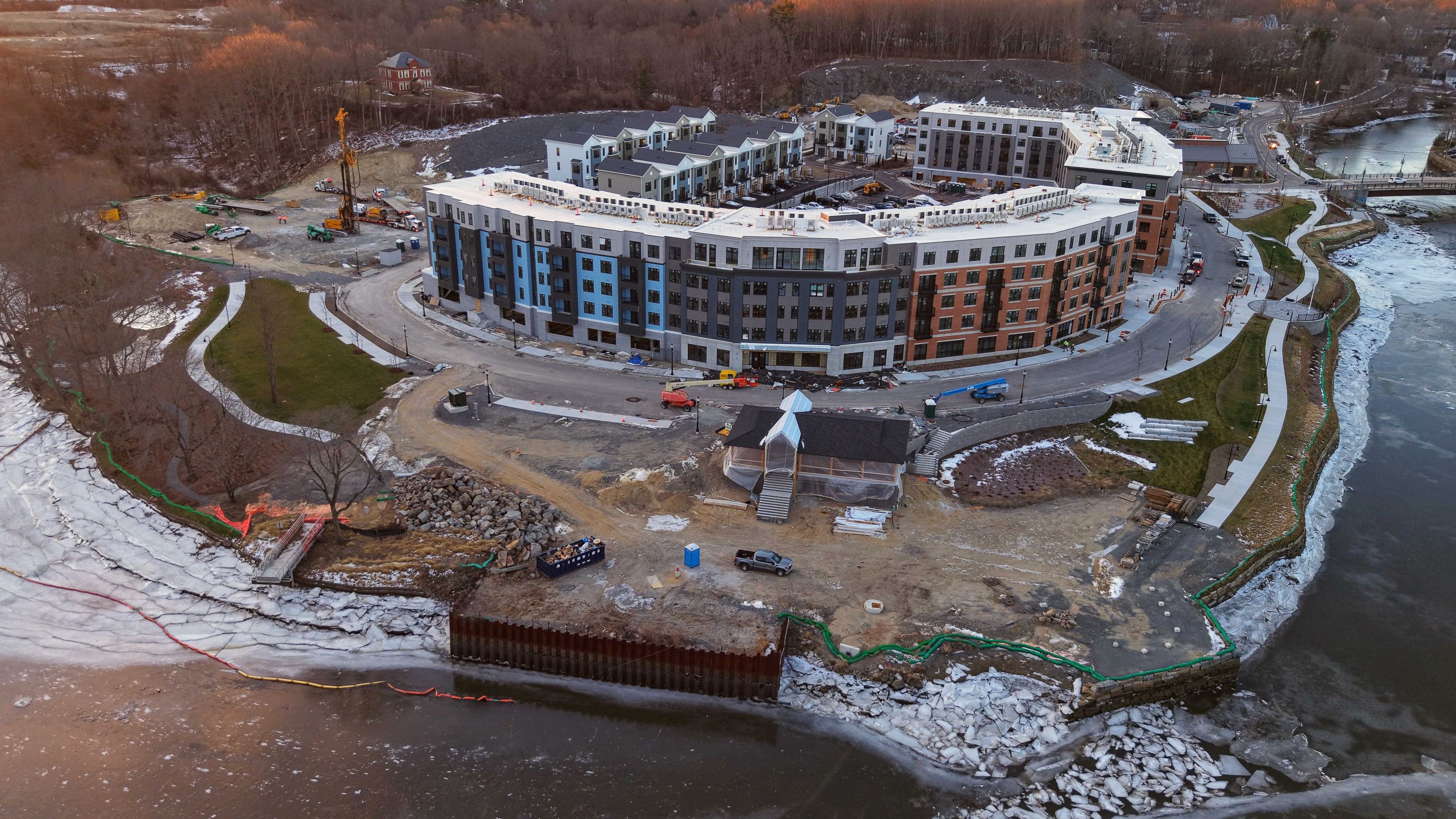 The waterfront development site from the north looking south on Dec 22 2025