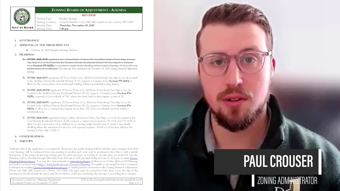 Zoning Board preview, 11/18/2025