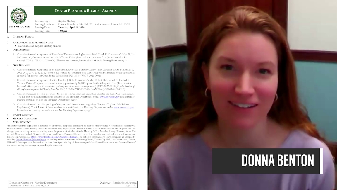 On the Agenda:Planning Board, 4/14/2026